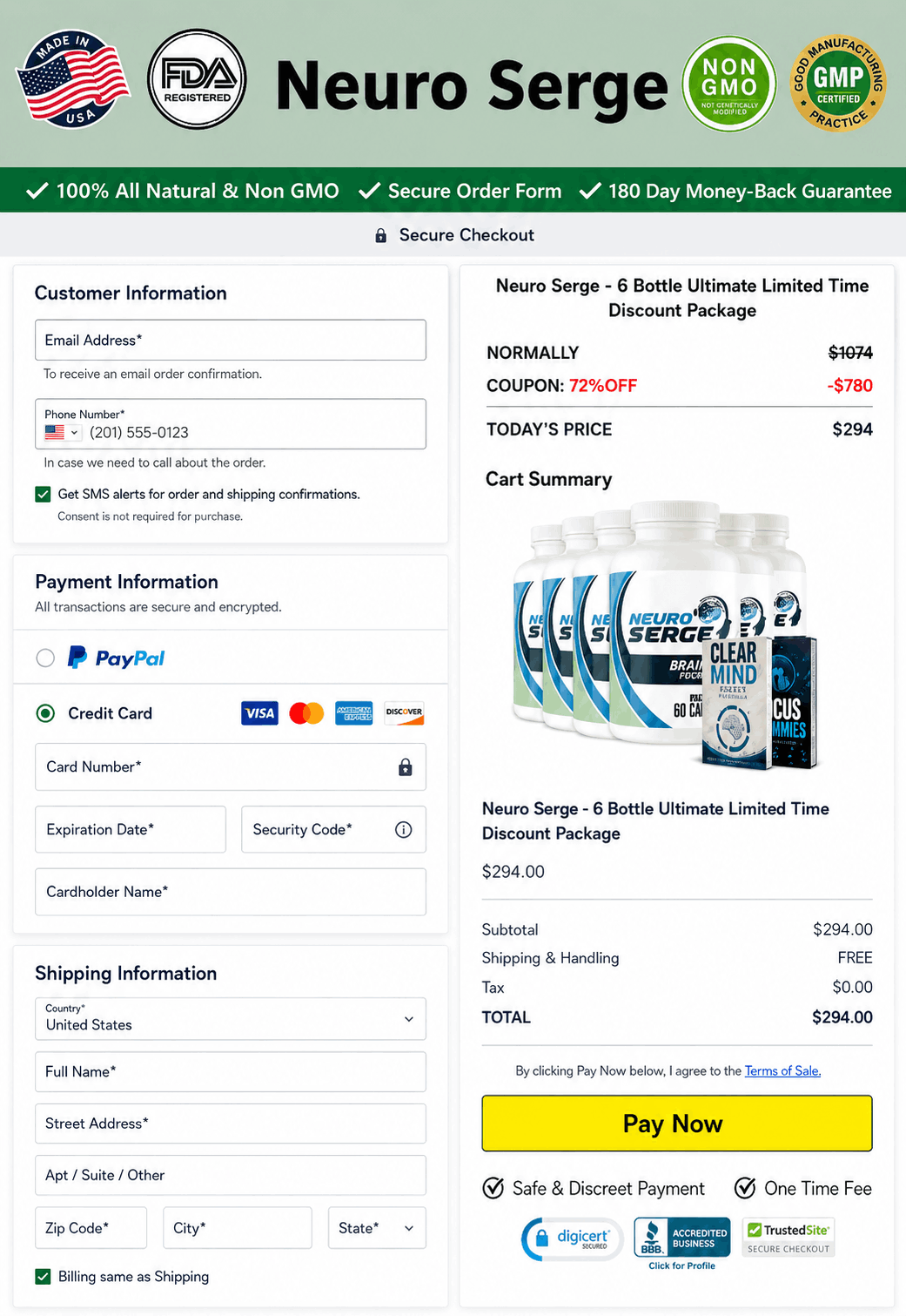 Neuro Serge-payment-secure-checkout